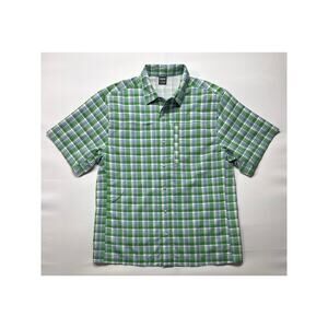 Vertx Men's Short Sleeve Green Blue Plaid Tactical Snap Shirt - L